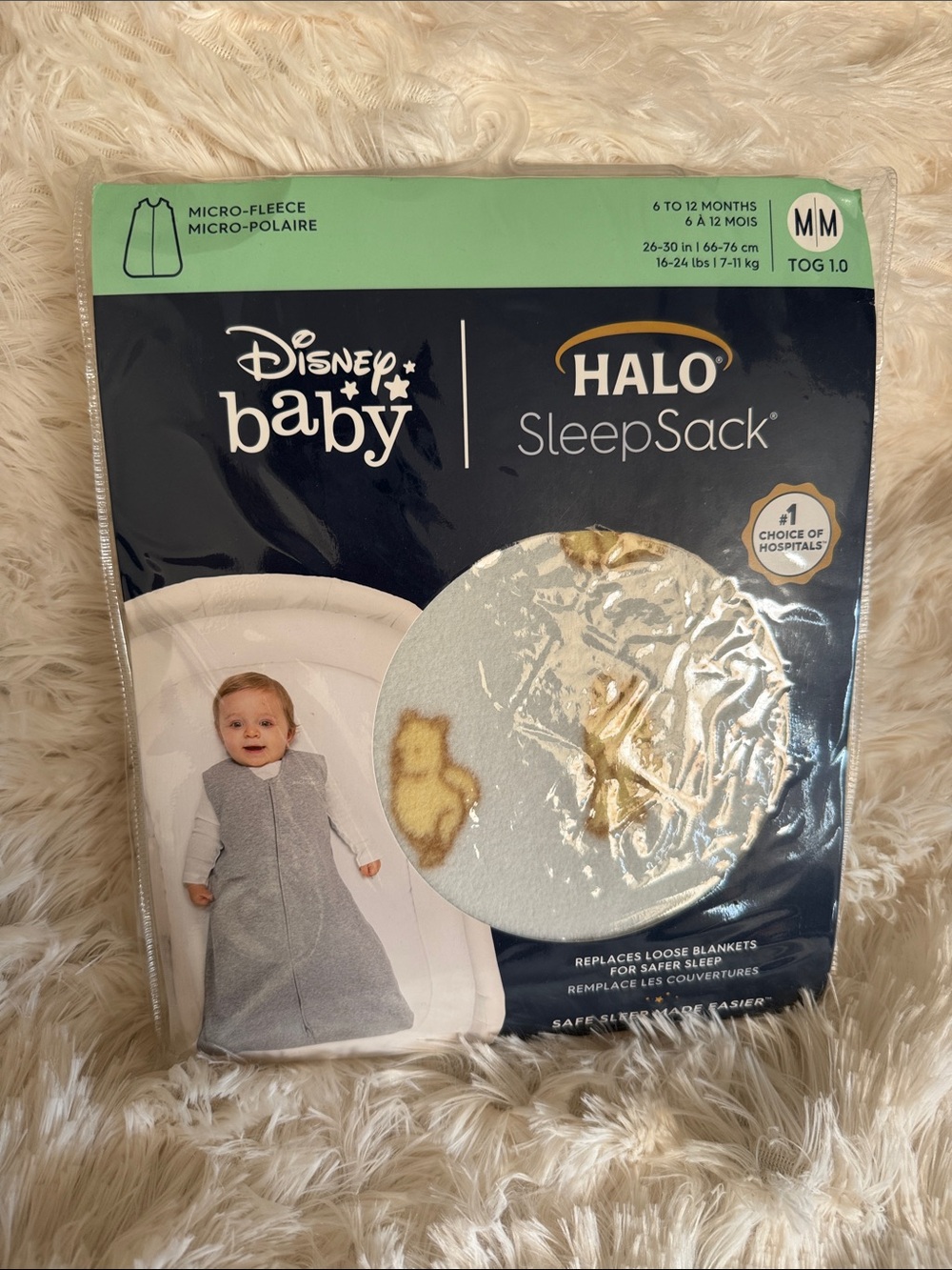 Halo SleepSack Micro-Fleece Baby Wearable Blanket in Light Gray with Yellow Duck